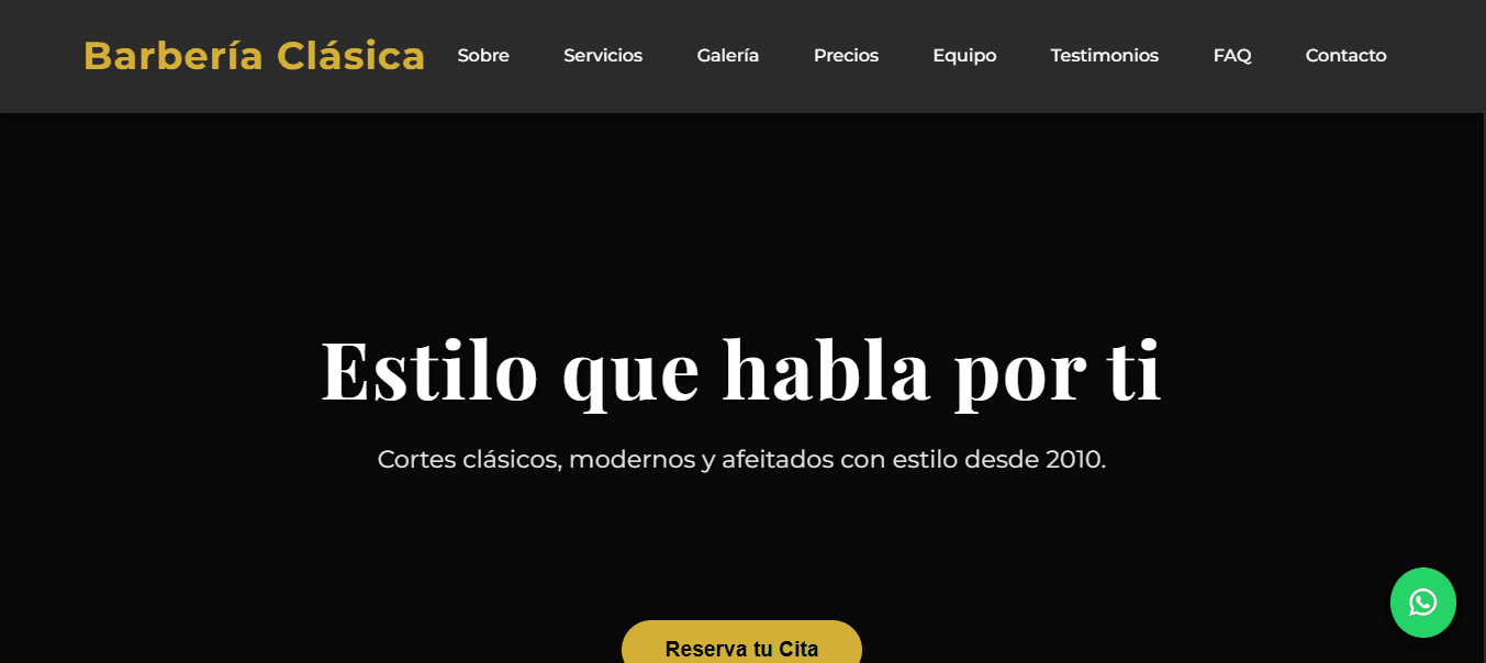 Sistema de reservas para barbería