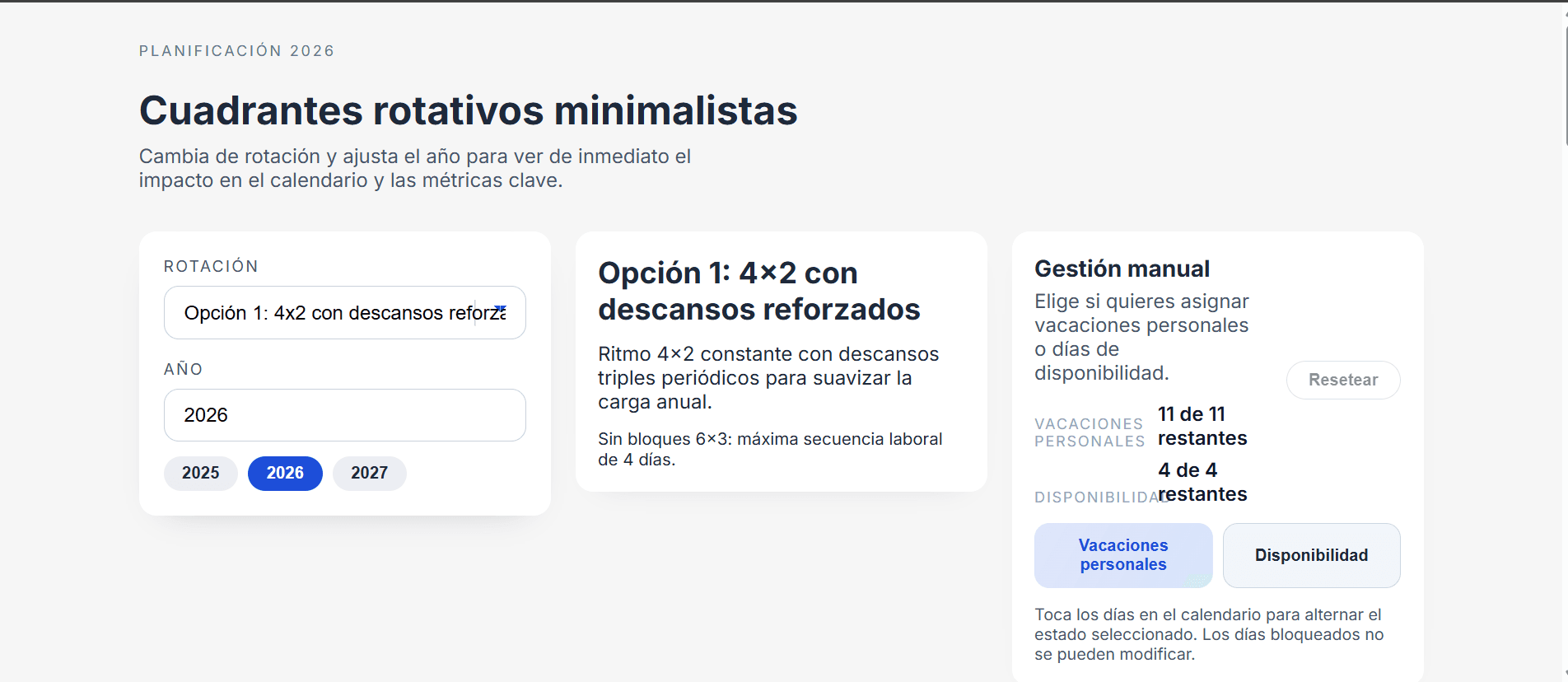 Cuadrante de rotaciones