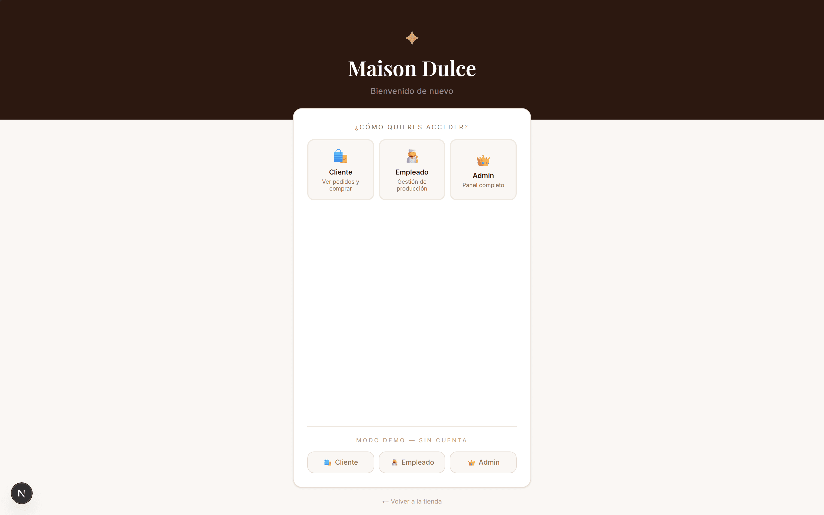 Login propio (sin Google/Apple si no quieres).