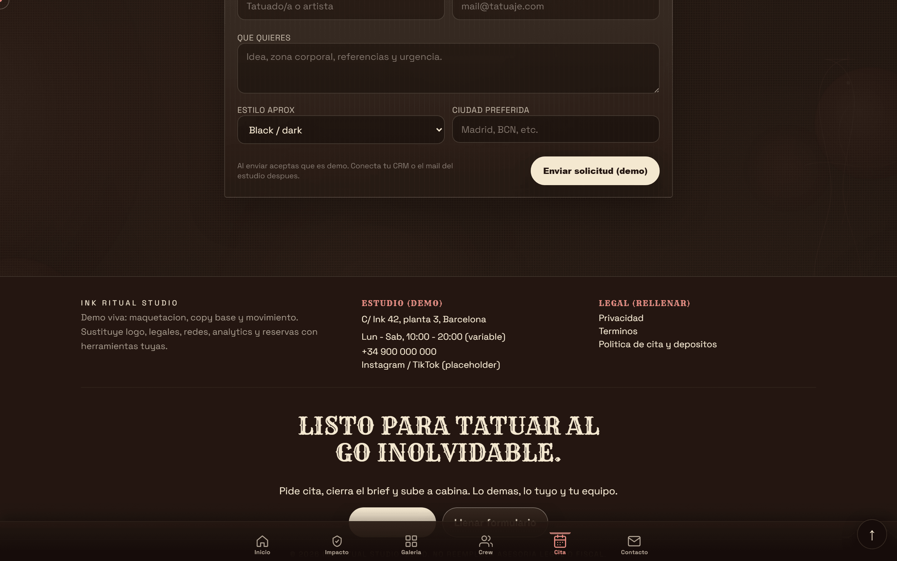 Proceso de trabajo paso a paso.