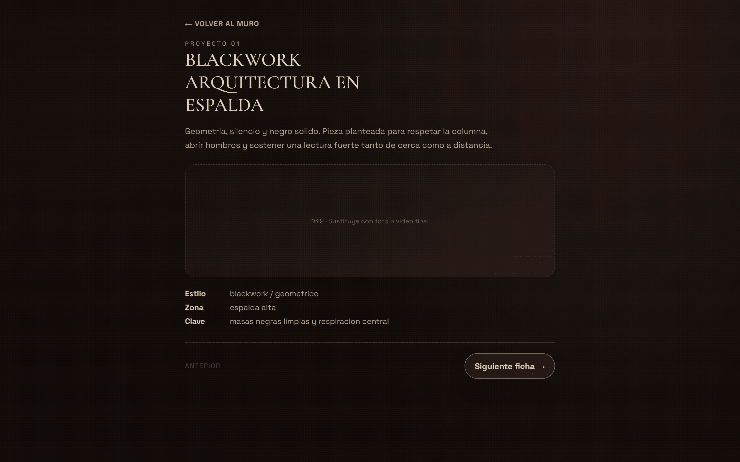 Ficha de proyecto individual con detalles.
