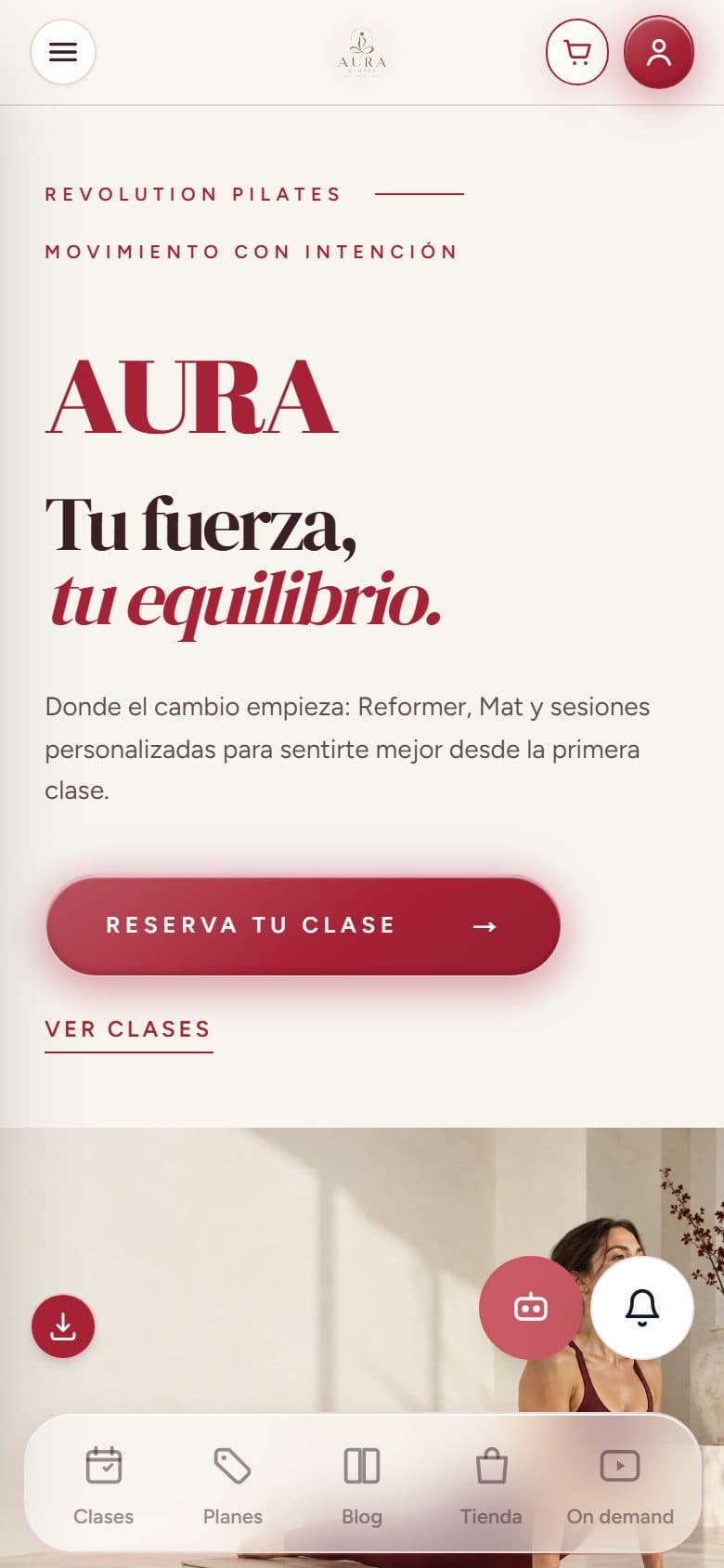Inicio de la app del estudio