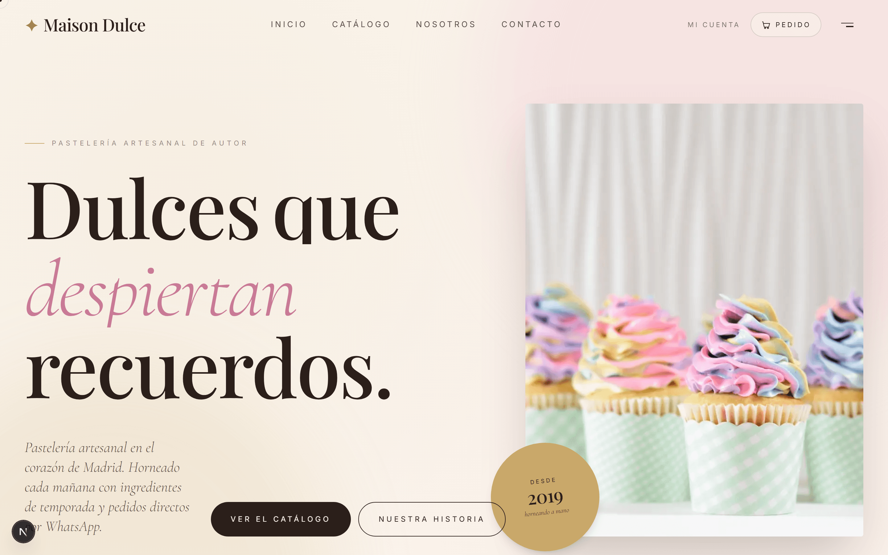 Home de la pastelería Maison Dulce